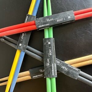 5 Sets of Drumsticks 4 Colourful Nylon 1 Regal Tip Wooden Set